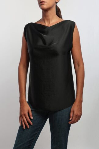 Nadine Mneimneh - Satin Tank Top Black